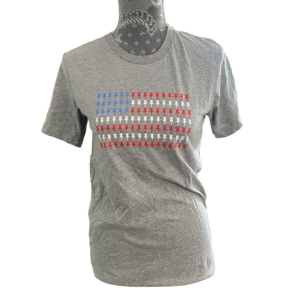 Bella Canvas Red, White and Blue Push Pin Flag Short Sleeve T-Shirt Size Small